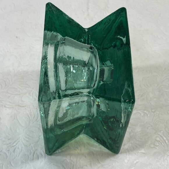 VTG Vidrios San Miguel 100% Recycled Glass Candle Holder Green Heavy - Picture 4 of 9